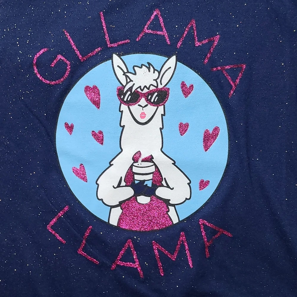 Gllama llama glitter t-shirt new